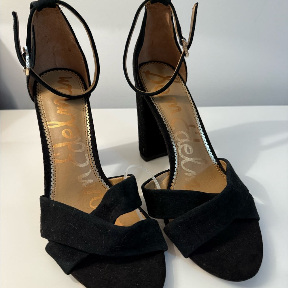 Sam Edelman Black Suede Block Heels